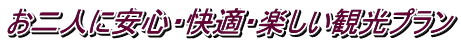 お二人に安心・快適・楽しい観光プラン